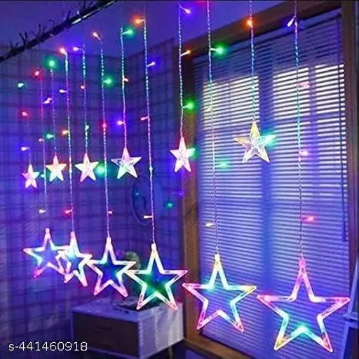 MULTICOLOR DECORATIVE 8 MODES CONTROLLER STAR CURTAIN STRING LED LIGHT